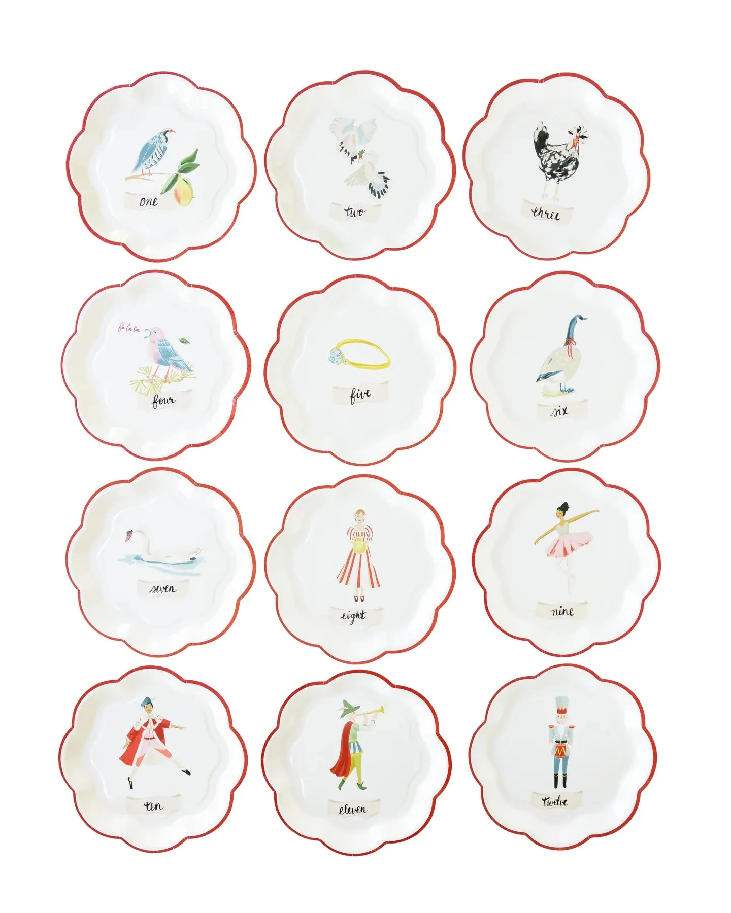 12 Days of Christmas Paper Plate Set