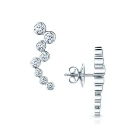 18ct White Gold Diamond Bubble Stud Earrings