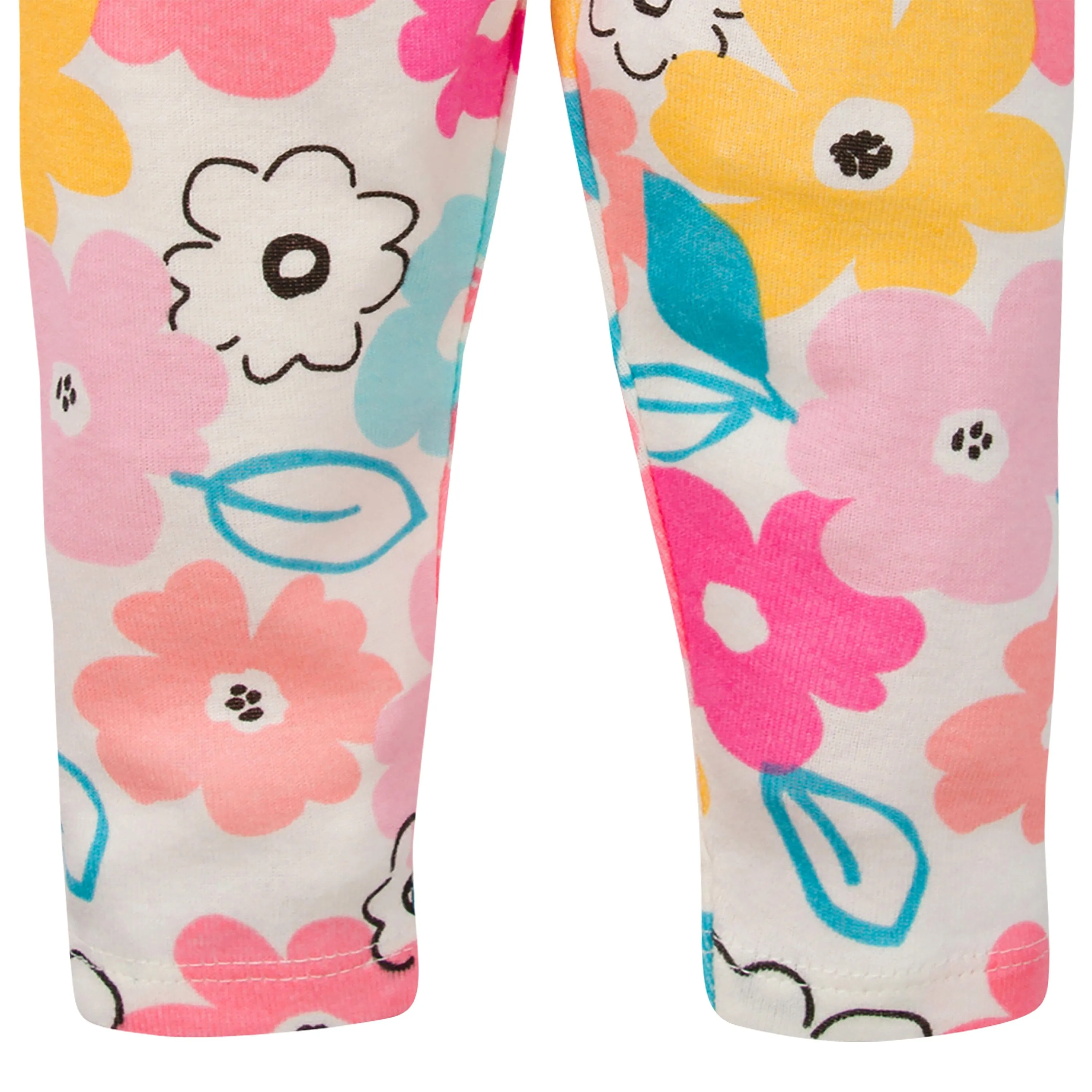 3-Pack Baby Girls Pink, Blue, & Floral Pants