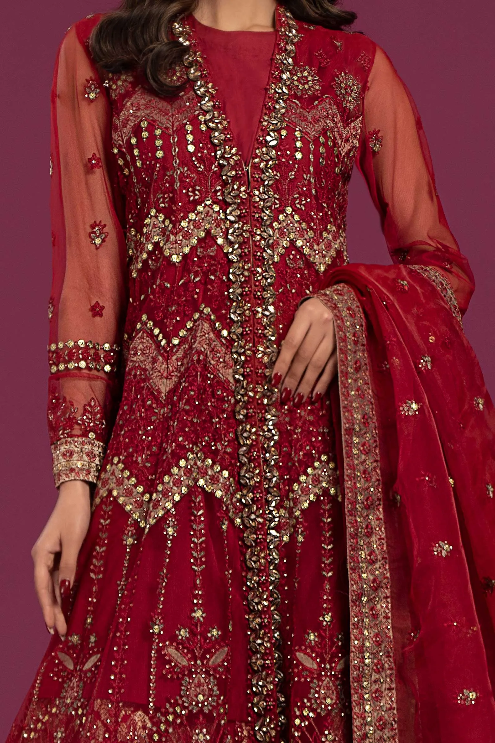 3 Piece Embroidered Net Suit | SF-EF24-28