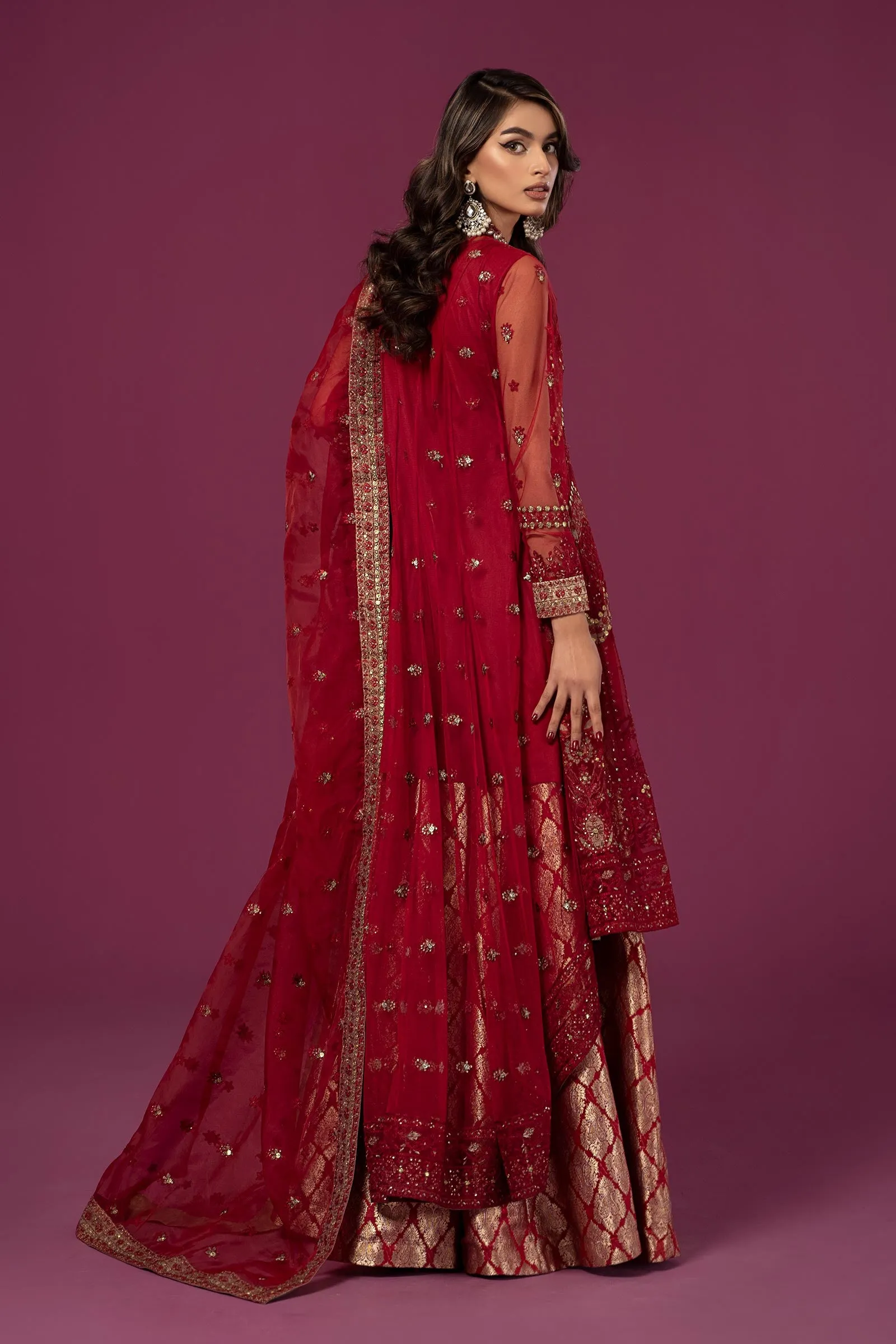 3 Piece Embroidered Net Suit | SF-EF24-28