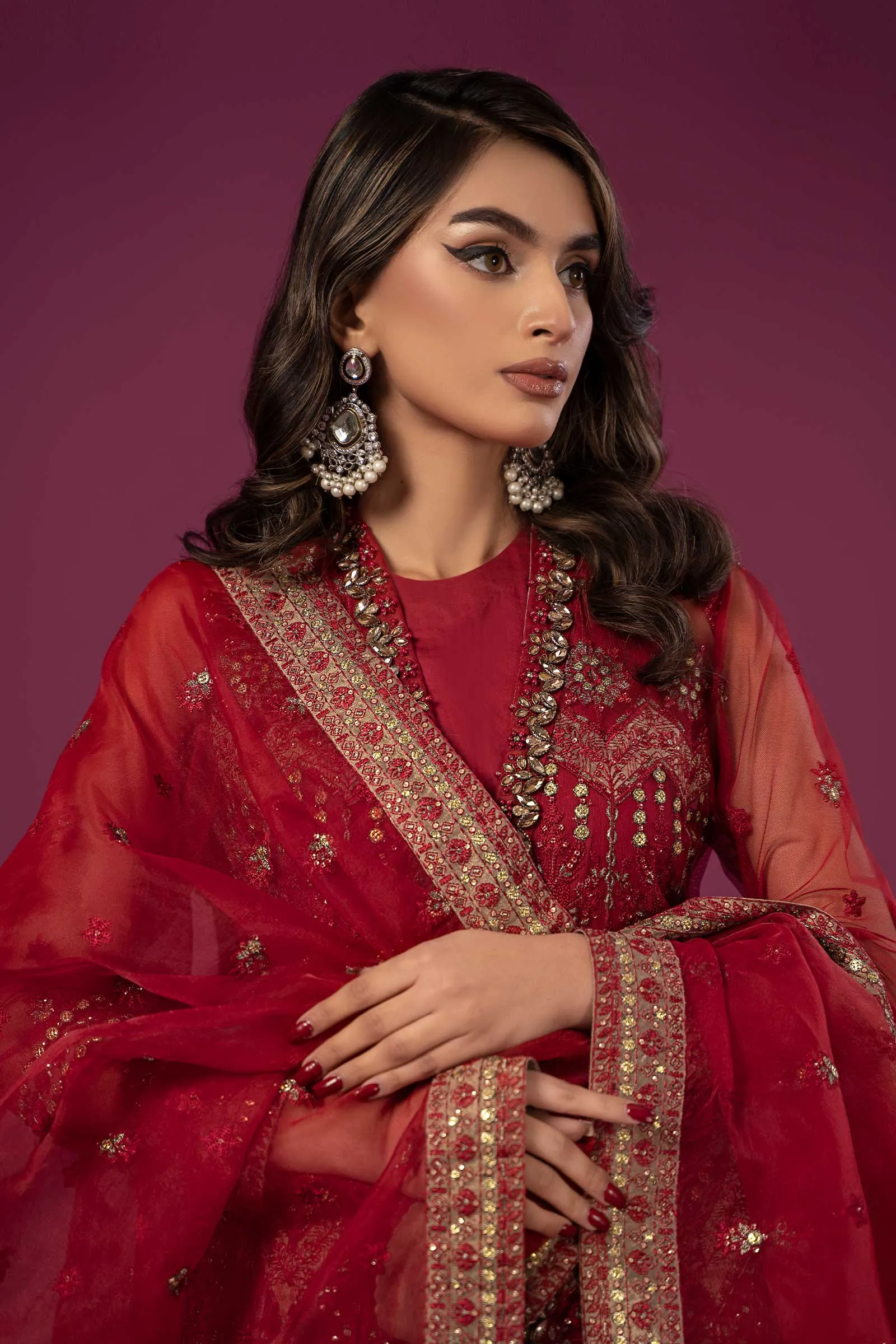 3 Piece Embroidered Net Suit | SF-EF24-28