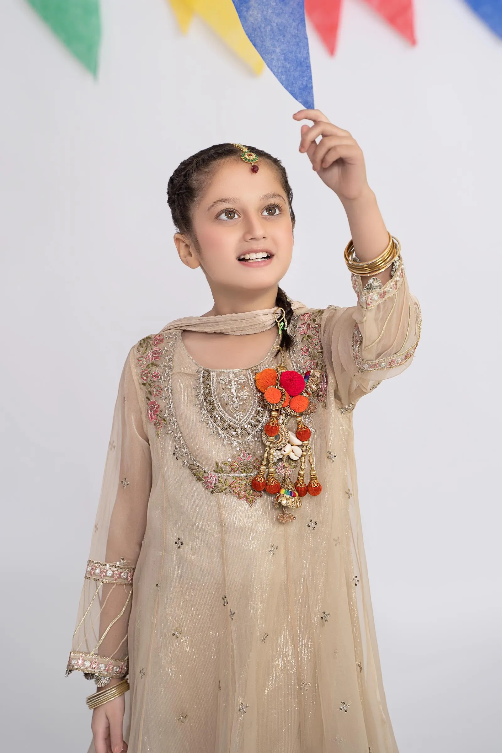 3 Piece Embroidered Organza Suit | MKS-EF24-26