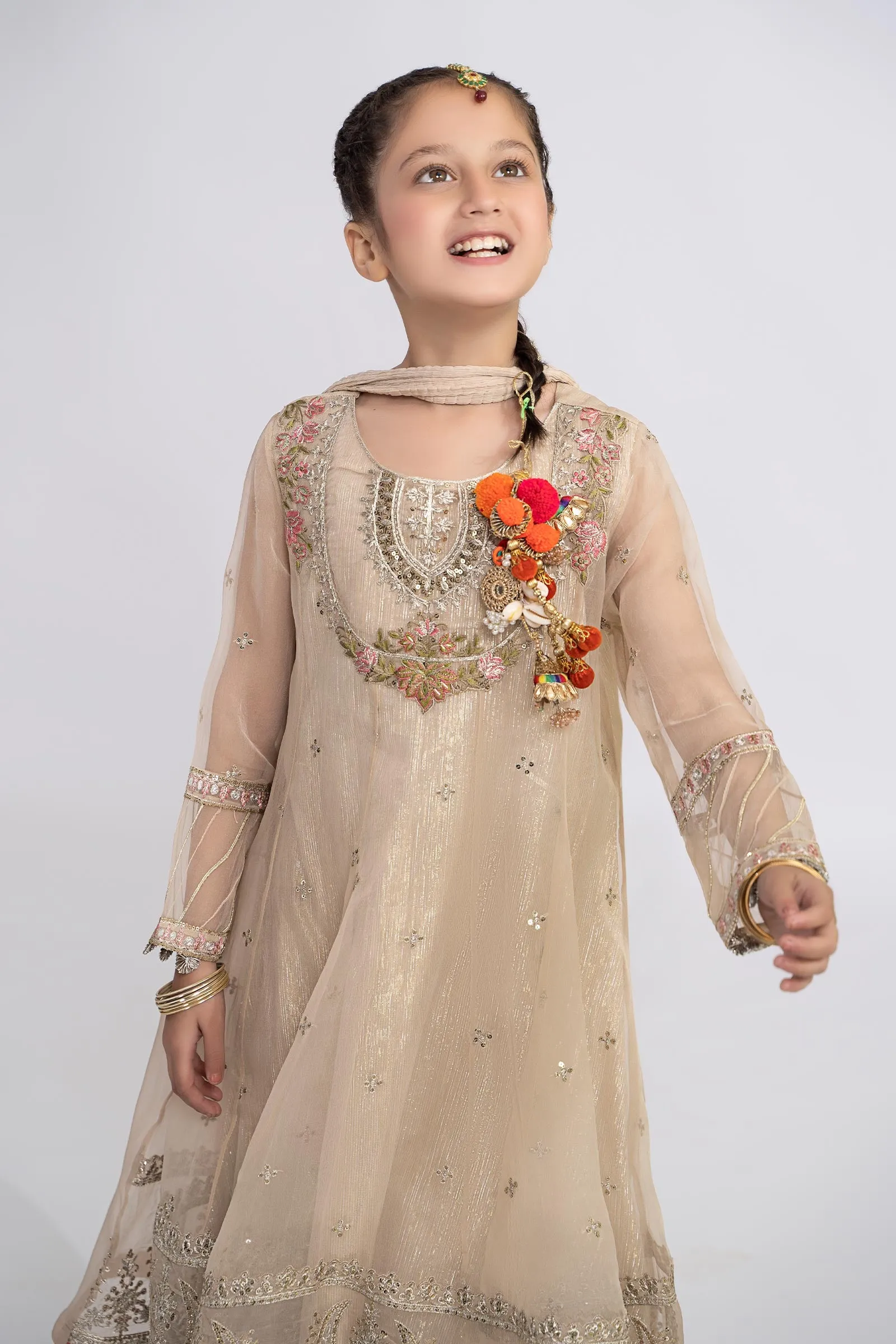 3 Piece Embroidered Organza Suit | MKS-EF24-26