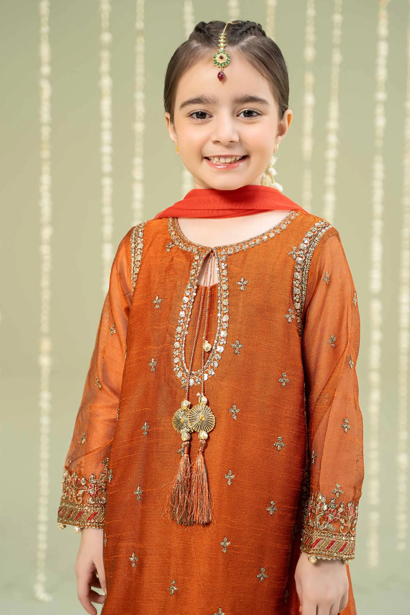 3 Piece Embroidered Paper Cotton Suit | MKS-W24-09