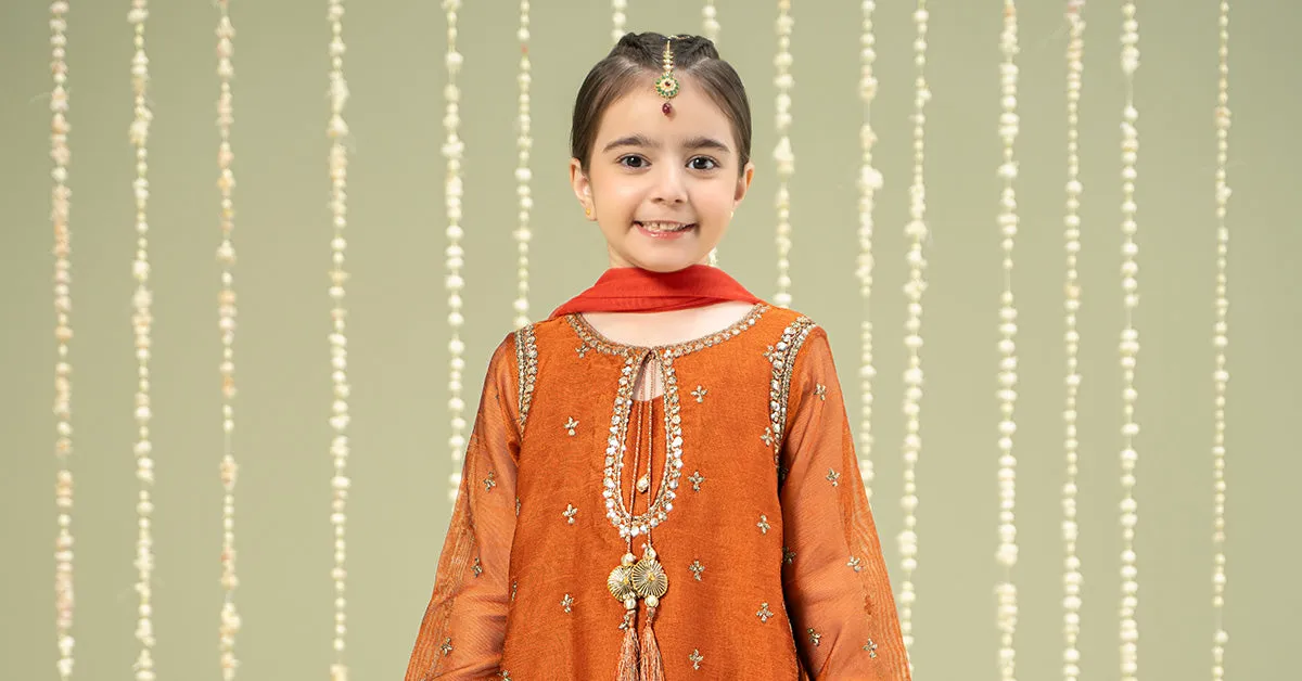 3 Piece Embroidered Paper Cotton Suit | MKS-W24-09