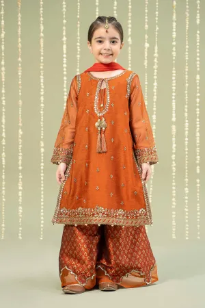 3 Piece Embroidered Paper Cotton Suit | MKS-W24-09