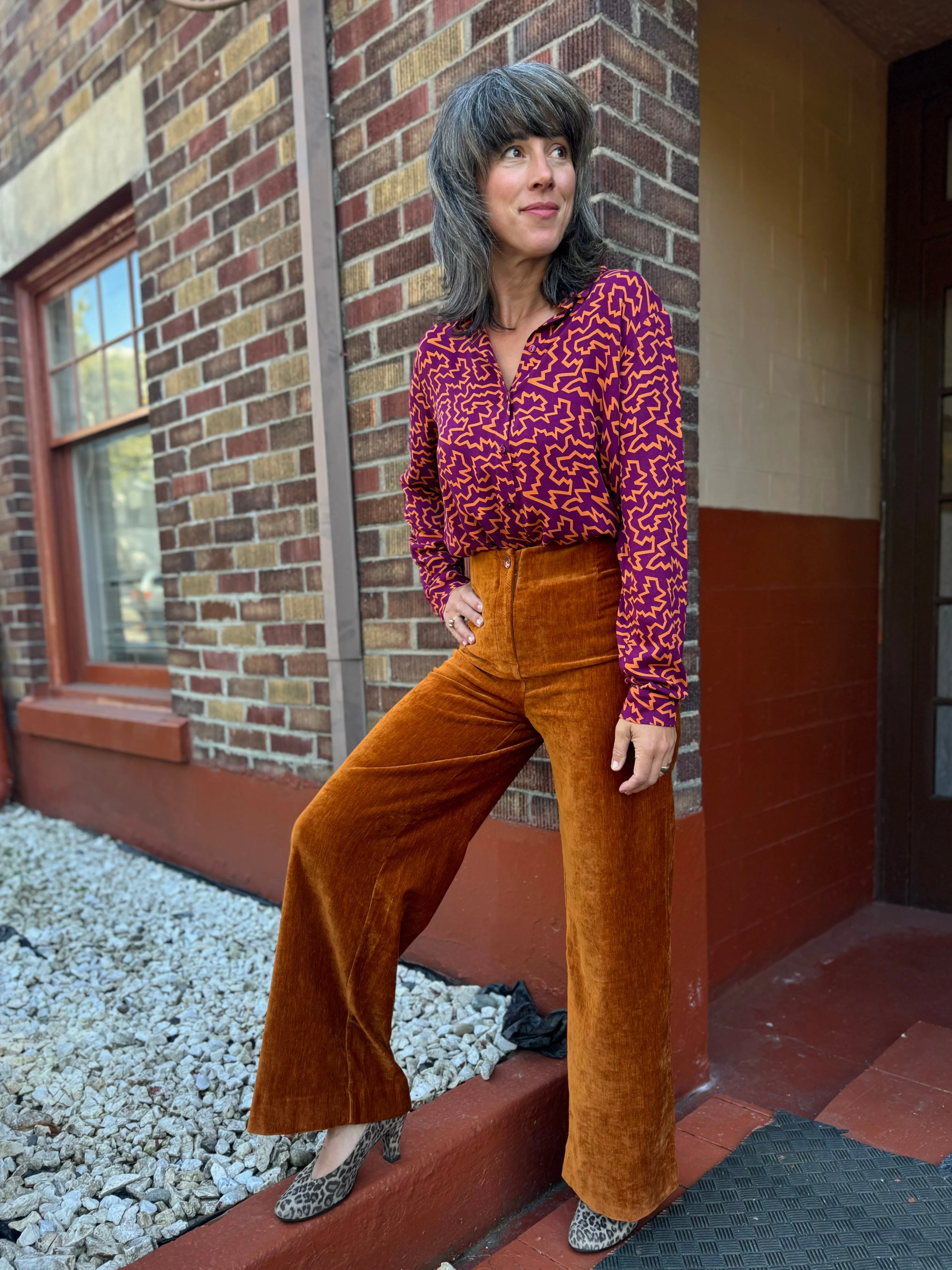 564ALVE523 Rust Wide Leg Pant