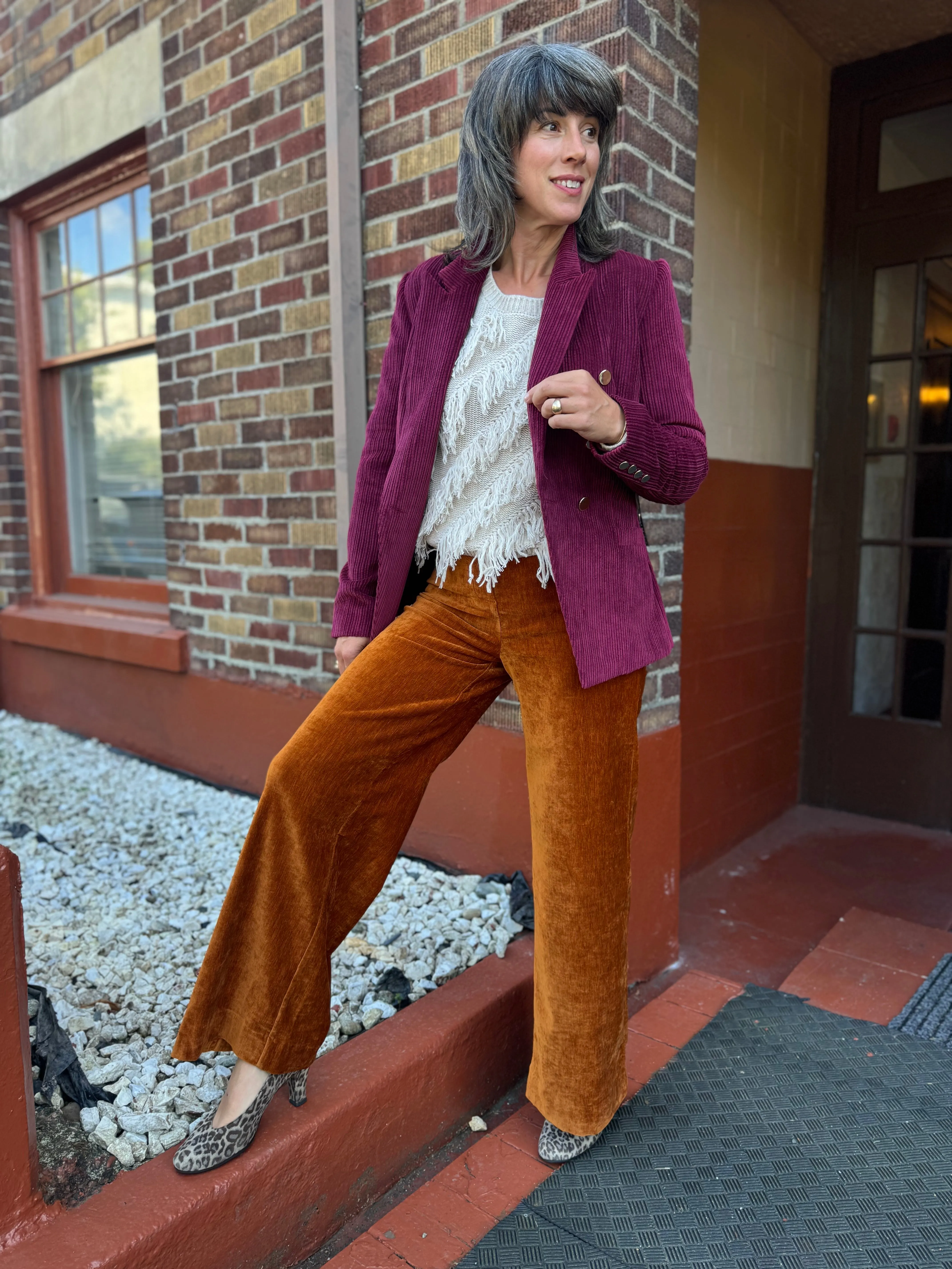 564ALVE523 Rust Wide Leg Pant