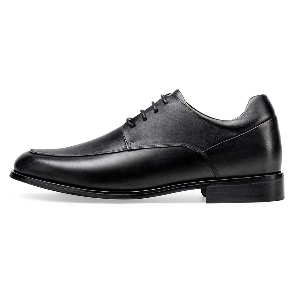 6CM / 2.36 Inches - CMR CHAMARIPA Men's Height Increasing Elevator Shoes - Hidden Heel Shoes For Men - Black Derby Shoes