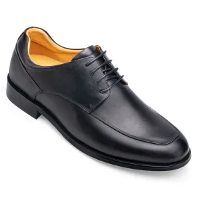 6CM / 2.36 Inches - CMR CHAMARIPA Men's Height Increasing Elevator Shoes - Hidden Heel Shoes For Men - Black Derby Shoes