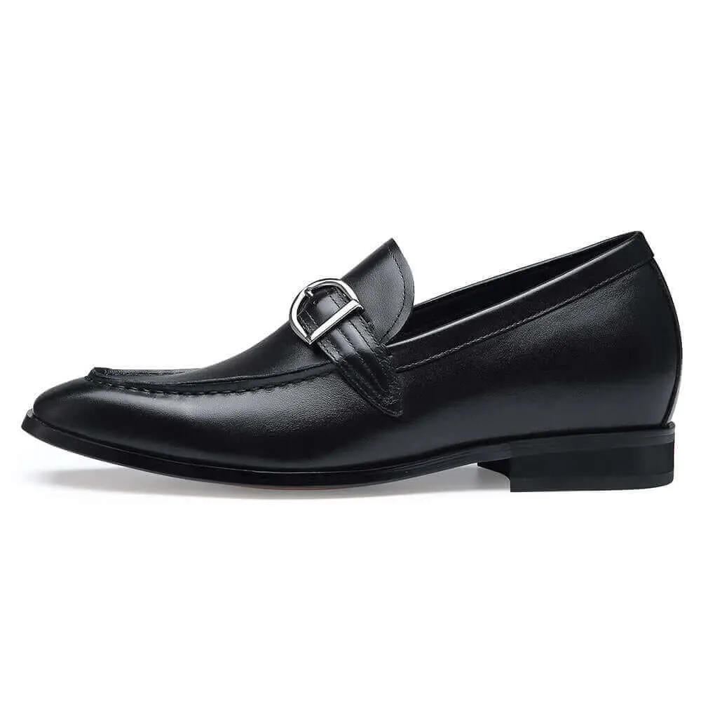 6CM/2.36 CMR CHAMARIPA Dress Elevator Shoes Men Taller Shoes Black Leather Loafer Shoes For Men