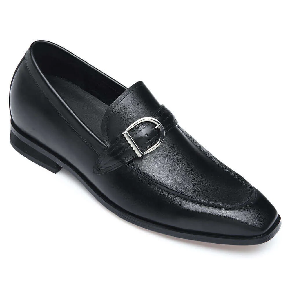 6CM/2.36 CMR CHAMARIPA Dress Elevator Shoes Men Taller Shoes Black Leather Loafer Shoes For Men