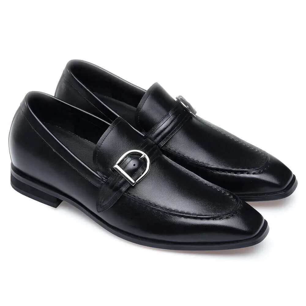 6CM/2.36 CMR CHAMARIPA Dress Elevator Shoes Men Taller Shoes Black Leather Loafer Shoes For Men