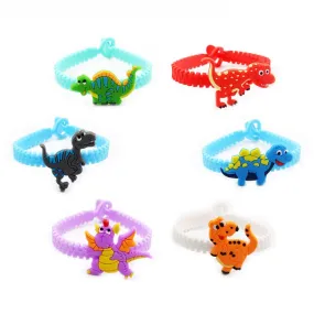 6pcs Dinosaur Party Rubber Bangle Bracelet Baby Shower Decorations Birthday Party Decorations Kids Gifts Jungle Party Supplies