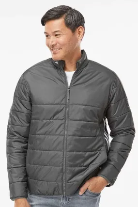 Adidas Mens Full Zip Puffer Jacket - Grey