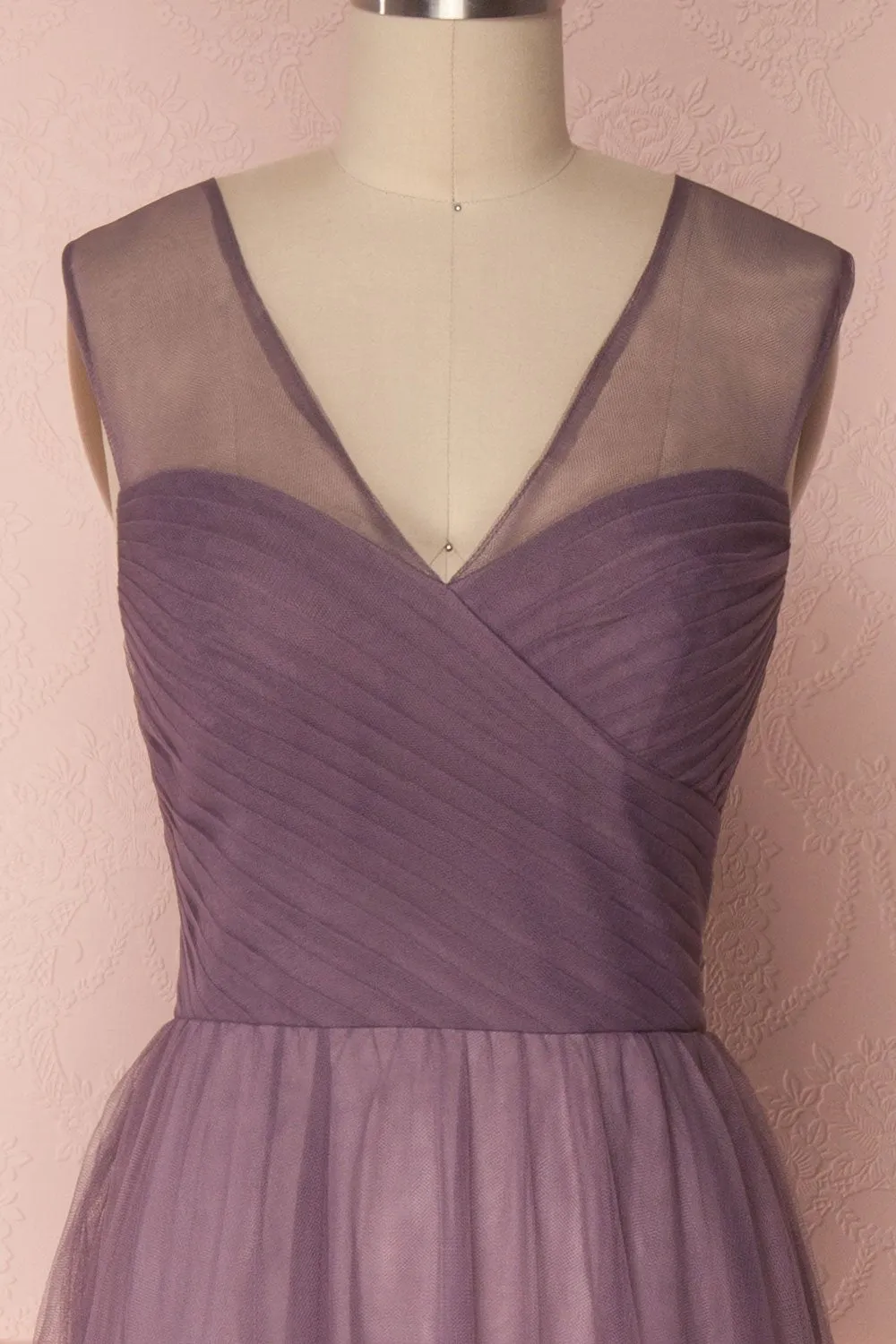 Adifa Mauve | Net Tulle Sleeveless Gown