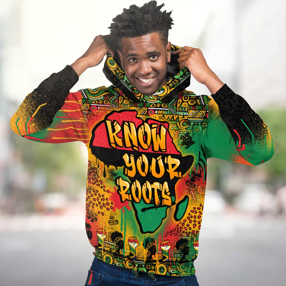 African Map Graffiti All-over Hoodie