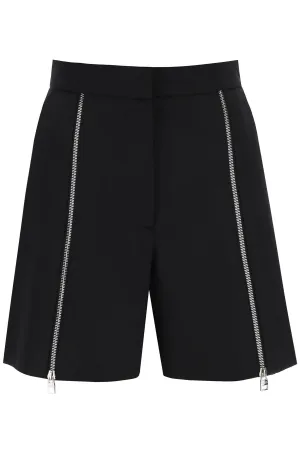 Alexander Mcqueen Grain De Poudre Zipped Shorts