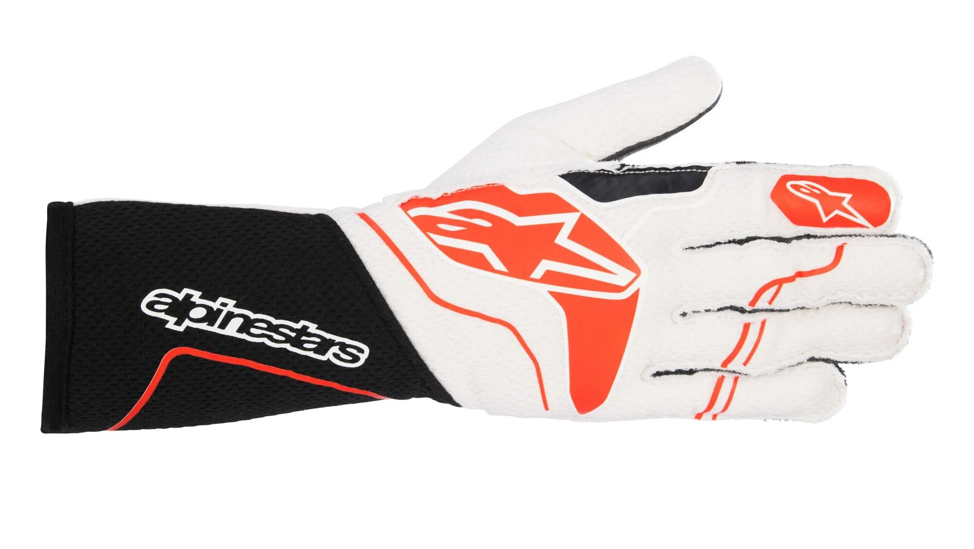 ALPINESTARS 3550123_123_L TECH 1-ZX v3 Racing gloves, FIA 8856-2018, black/white/red, Size L