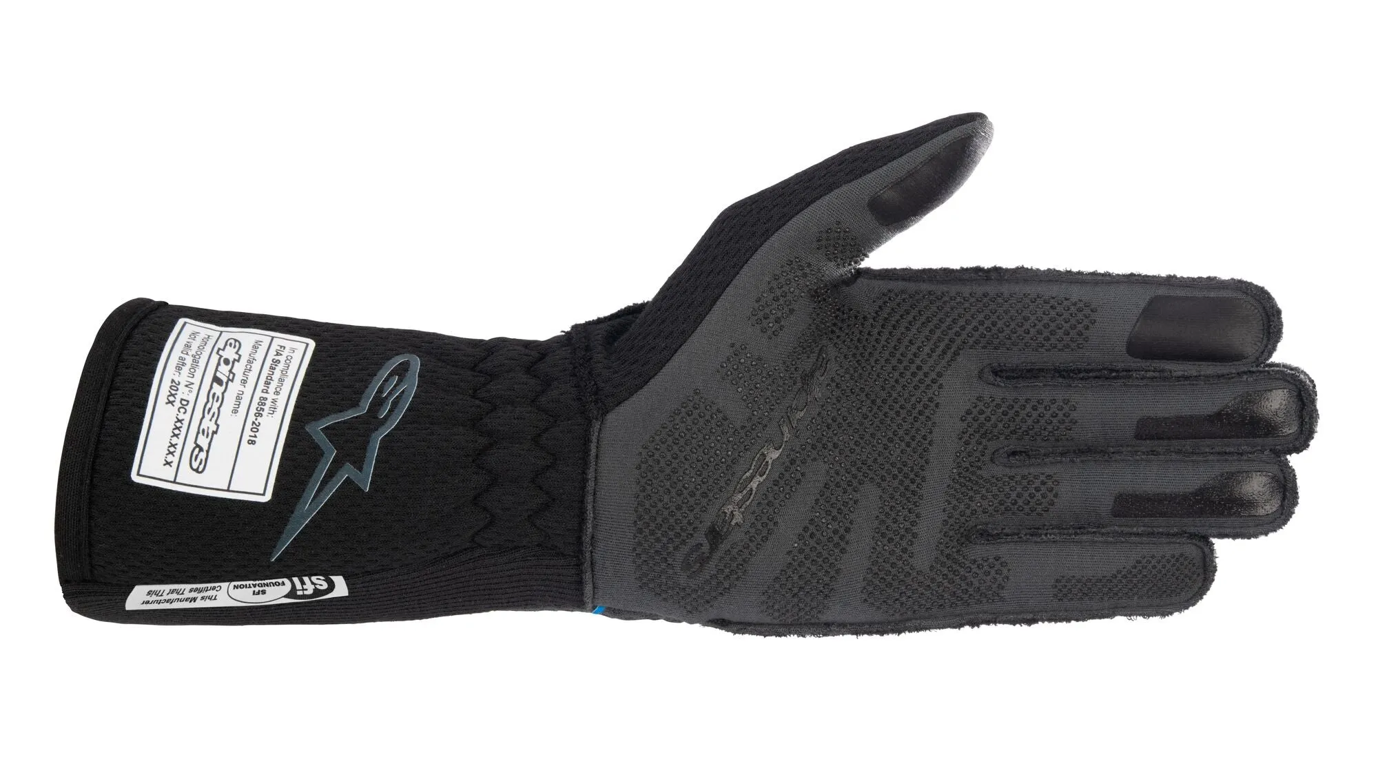 ALPINESTARS 3550123_17_XXL TECH 1-ZX v3 Racing gloves, FIA 8856-2018, black/blue, Size 2XL