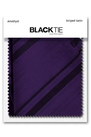 Amethyst Striped Satin Fabric Swatch