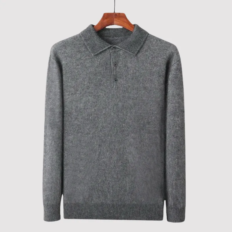 Ancien | Old Money Merino Wool Polo Collar Sweater