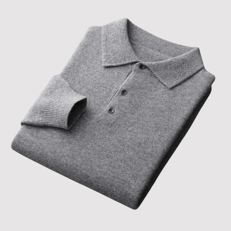 Ancien | Old Money Merino Wool Polo Collar Sweater