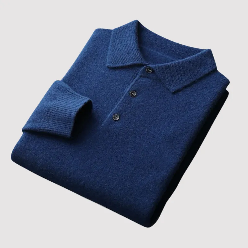 Ancien | Old Money Merino Wool Polo Collar Sweater