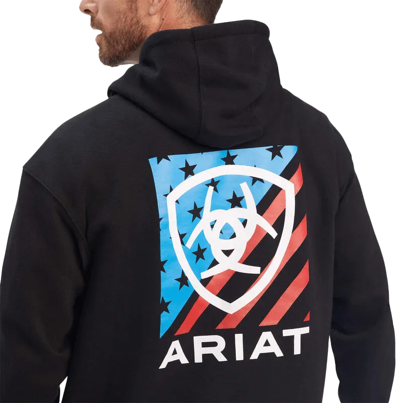 Ariat Men's Black Americana Block Pullover Hoodie