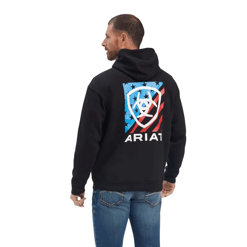 Ariat Men's Black Americana Block Pullover Hoodie