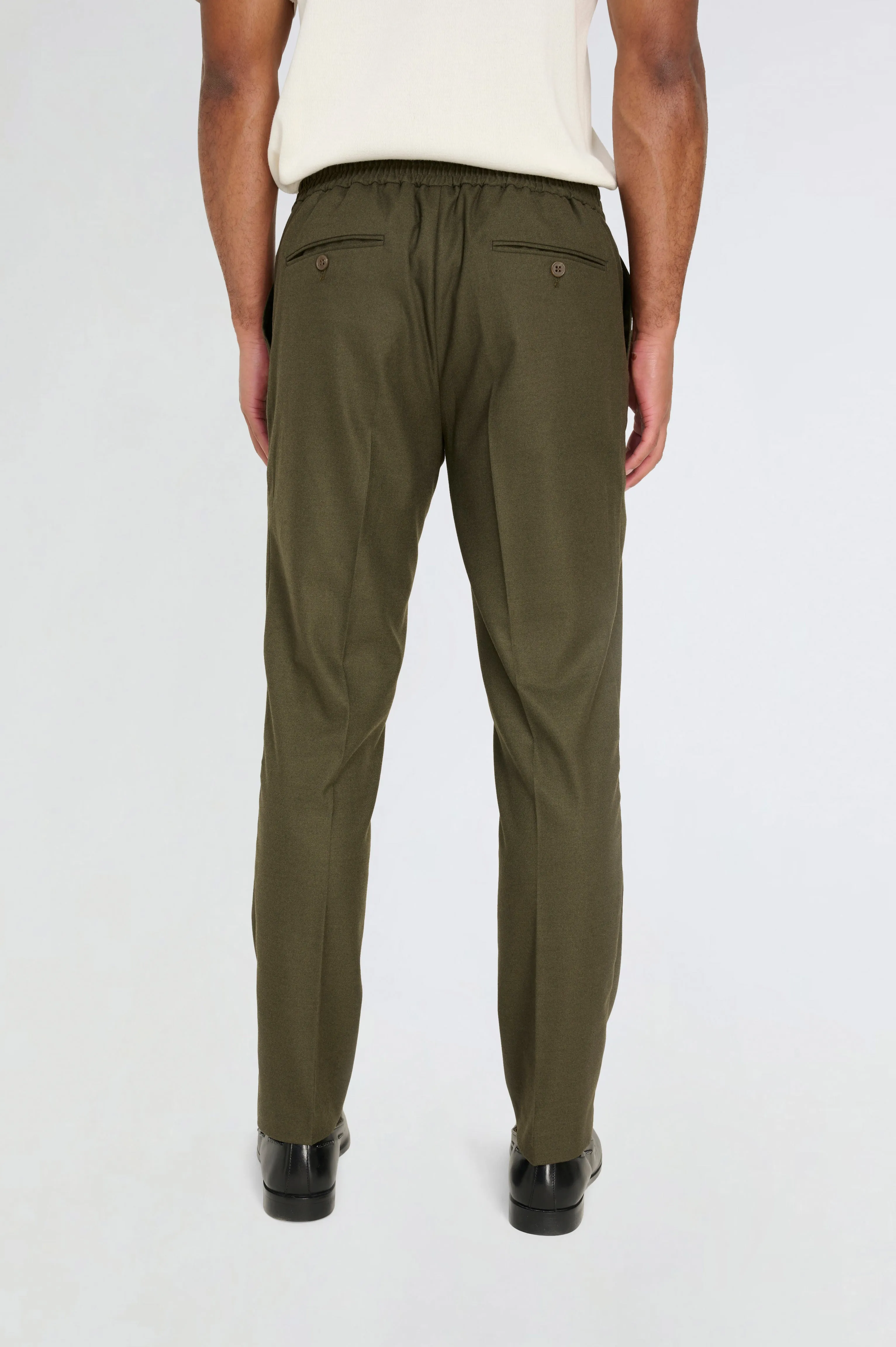 Arthur Flannel Trousers in Khaki