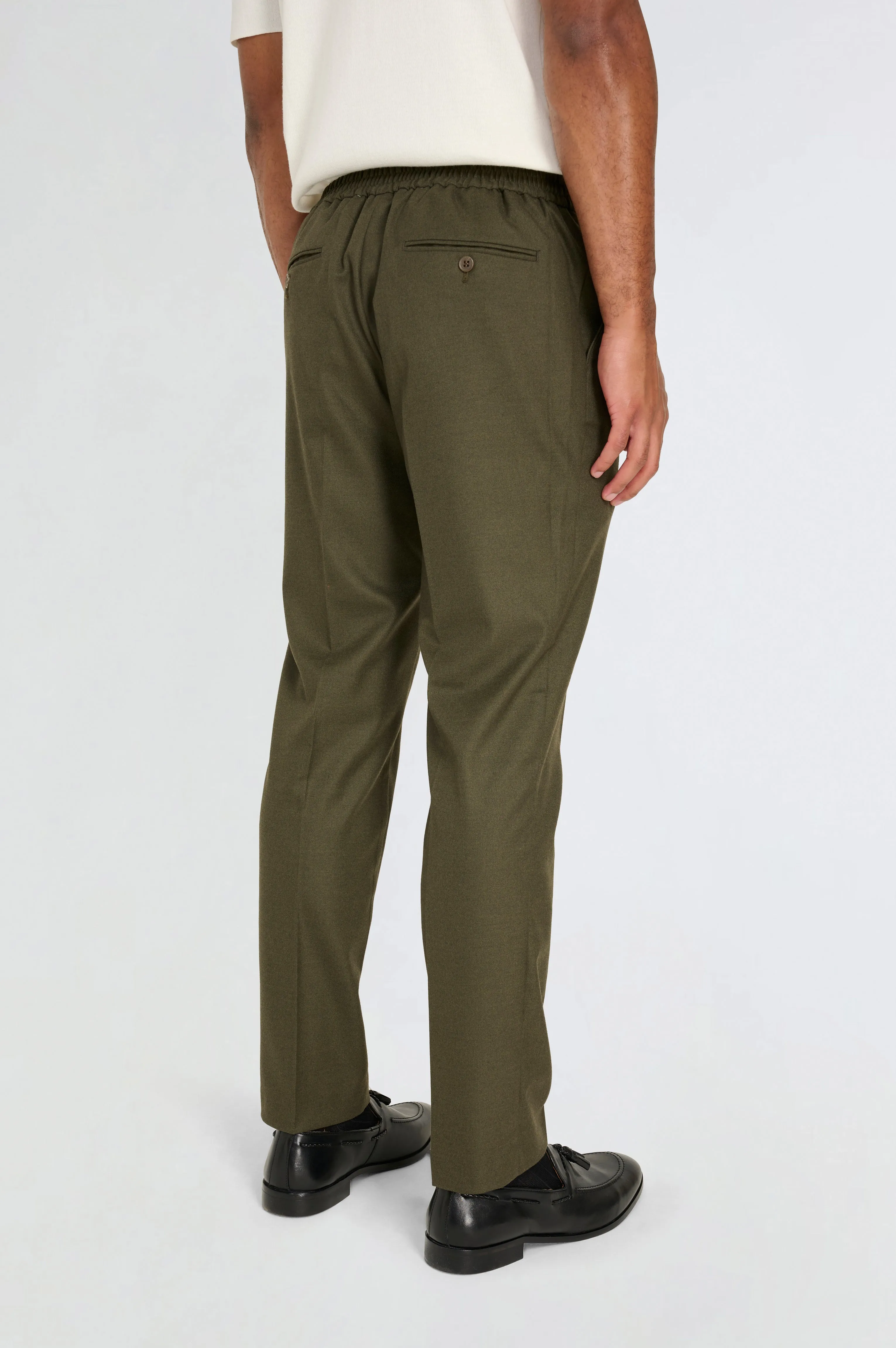 Arthur Flannel Trousers in Khaki