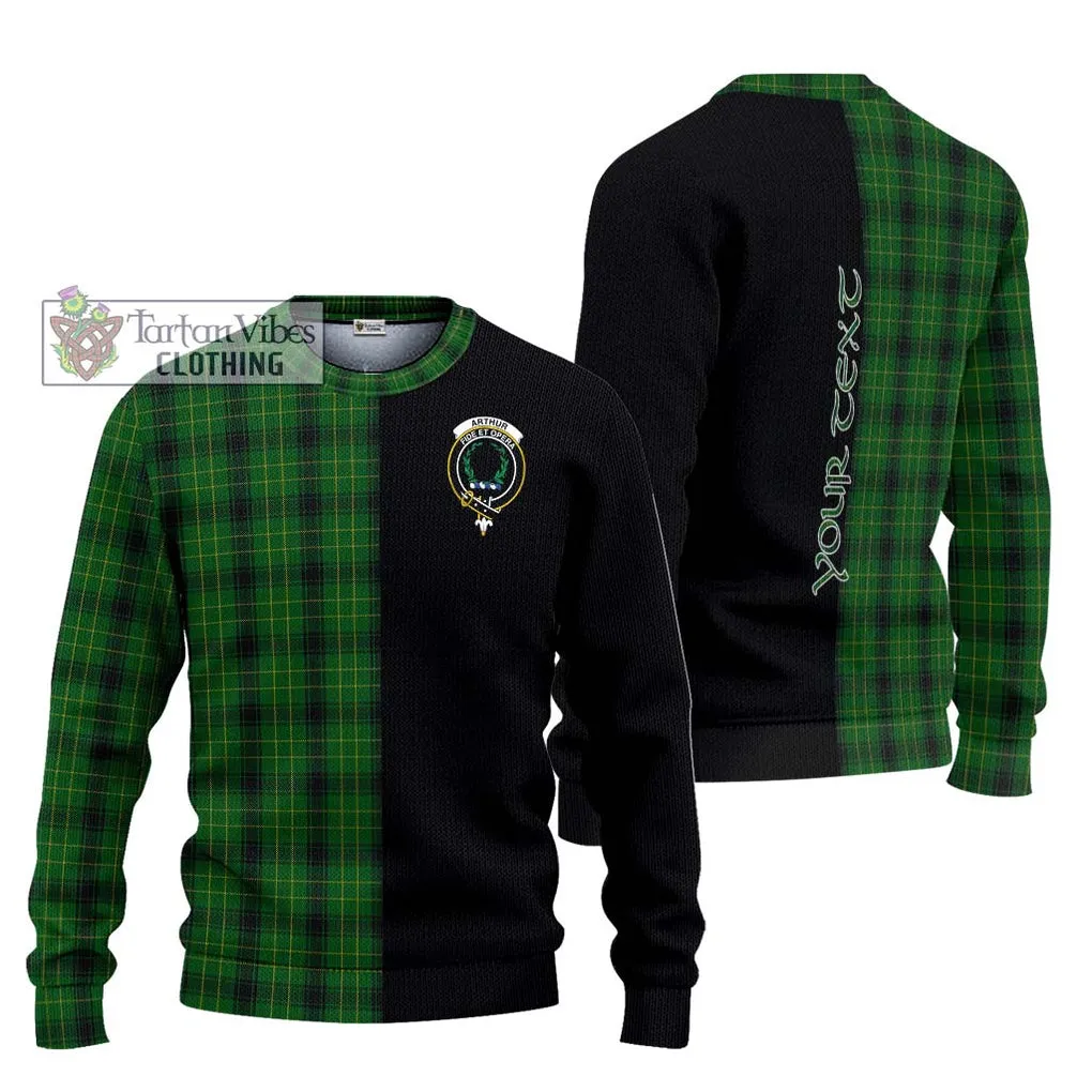 Arthur Highland Tartan Ugly Sweater with Family Crest and Half Of Me Style