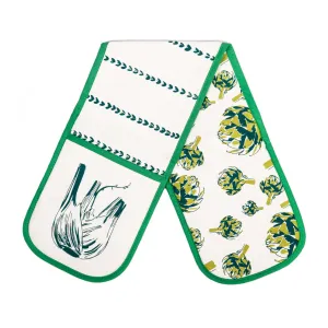 Artichoke and fennel double oven glove - screen printed