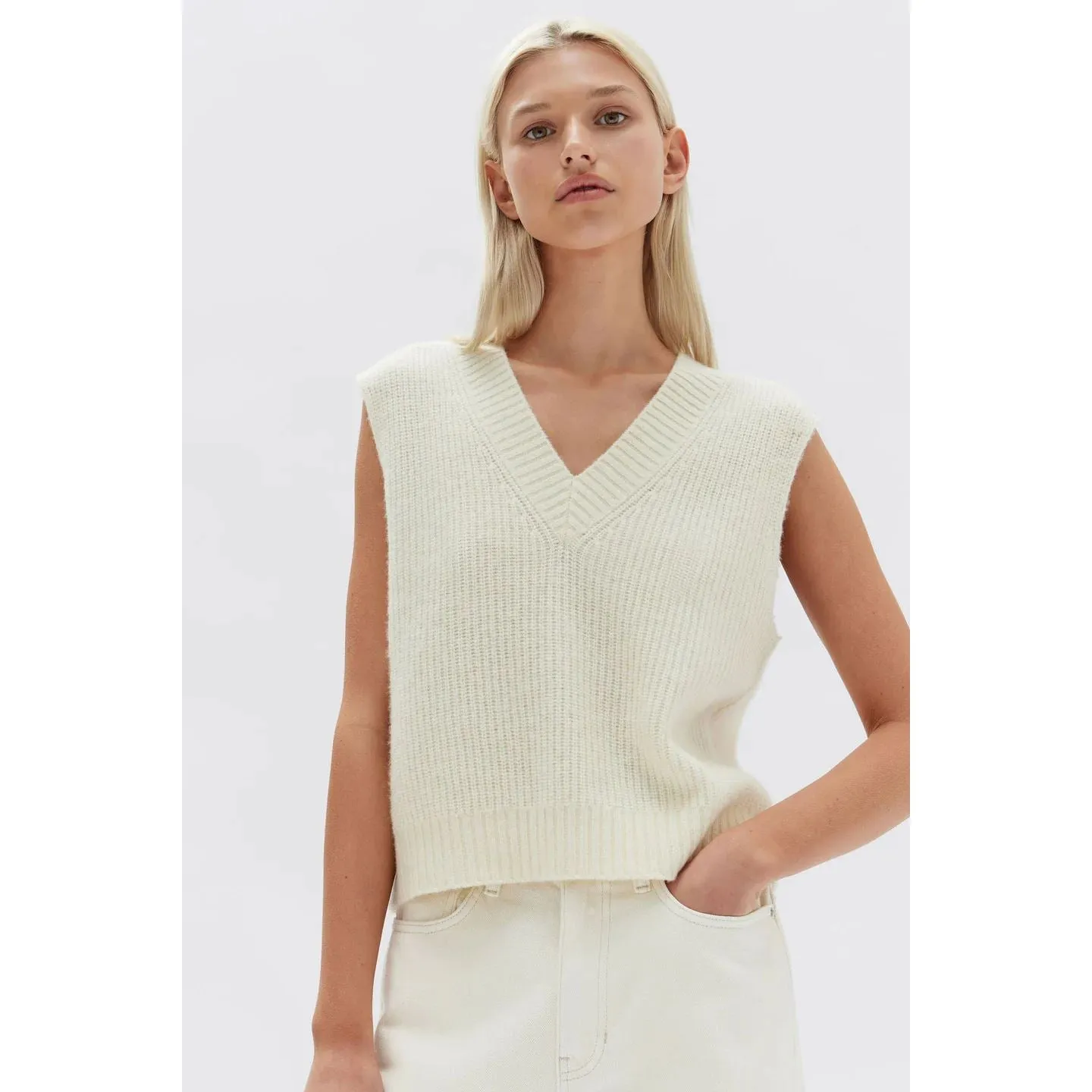 Assembly Label Nova Knit Vest - Cream