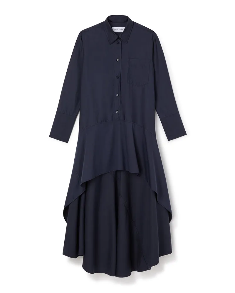 ASYMMETRICAL VOLANT SHIRT DRESS