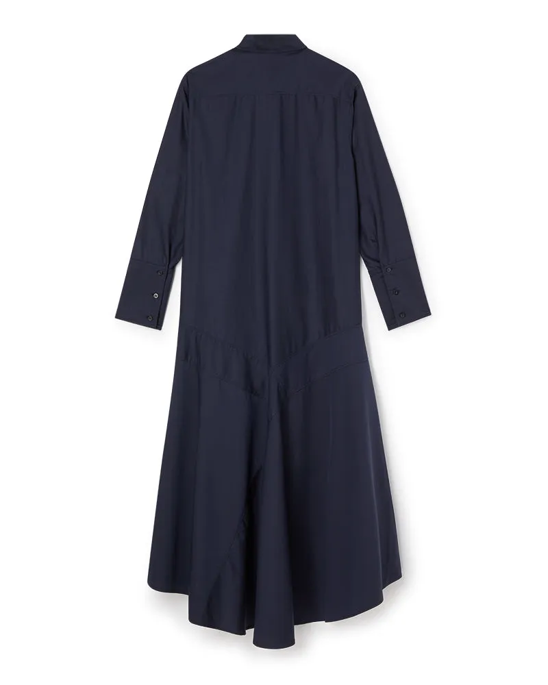 ASYMMETRICAL VOLANT SHIRT DRESS