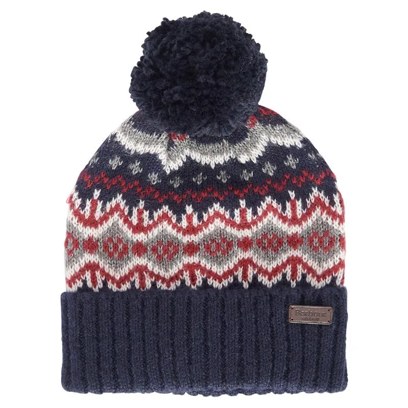 Barbour Case Fairisle Mens Beanie - Blue Granite