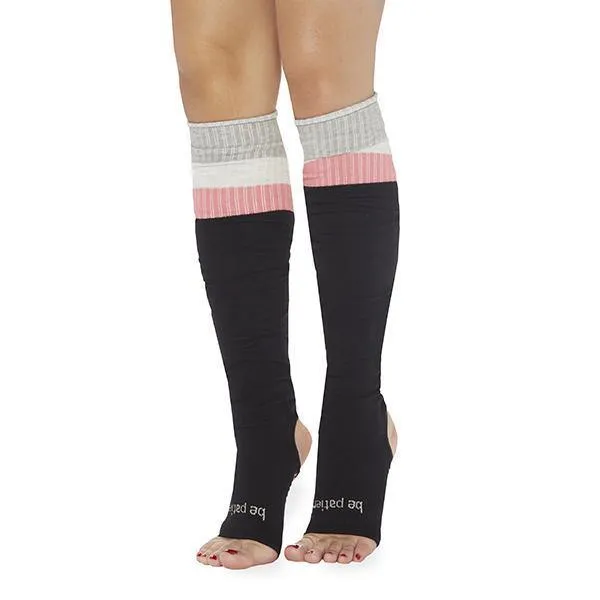 Be Patient Stirrup Grip Toeless Leg Warmers - Black Melon (Barre / Pilates)