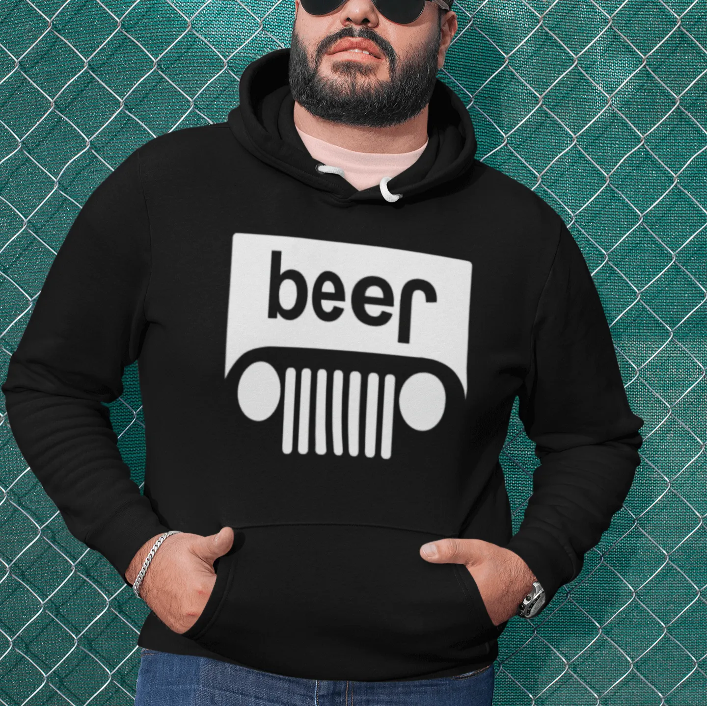 Beer Hoodie Jeep In Reverse Ultra Soft Blended Cotton Unisex Pullover