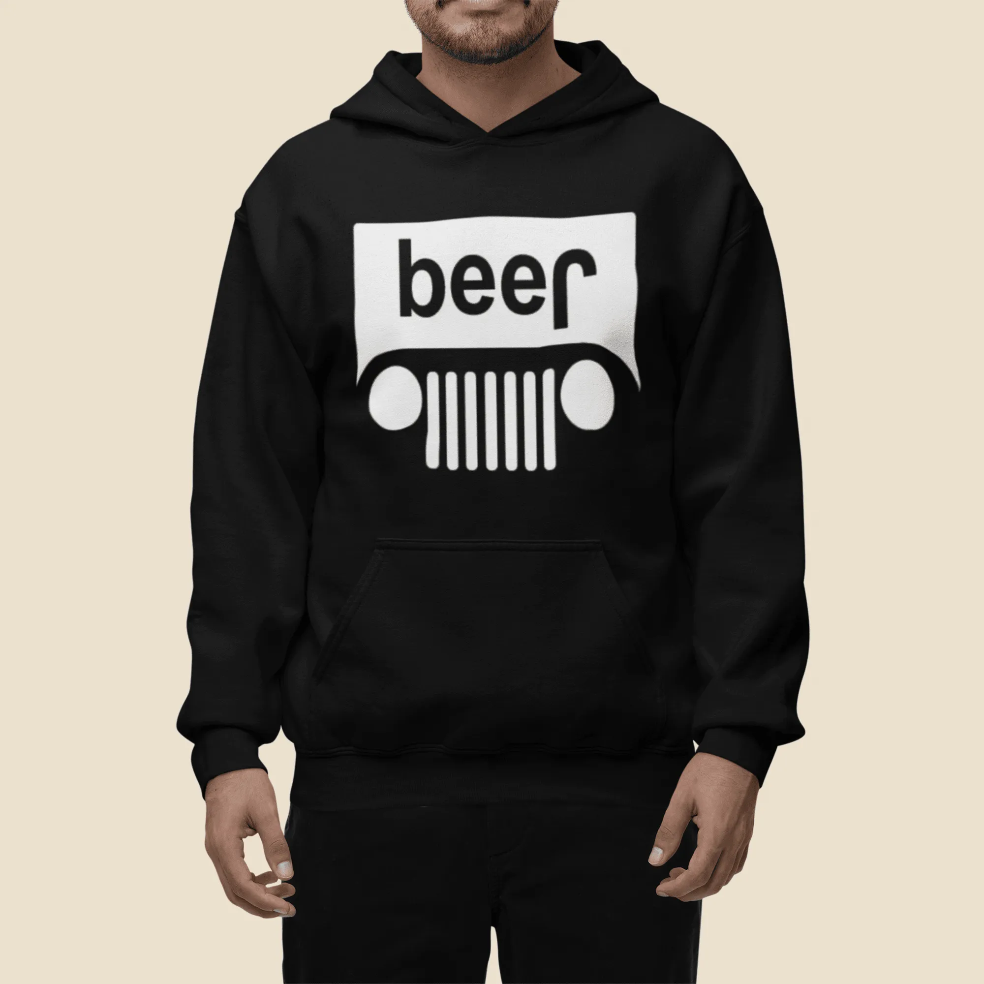 Beer Hoodie Jeep In Reverse Ultra Soft Blended Cotton Unisex Pullover