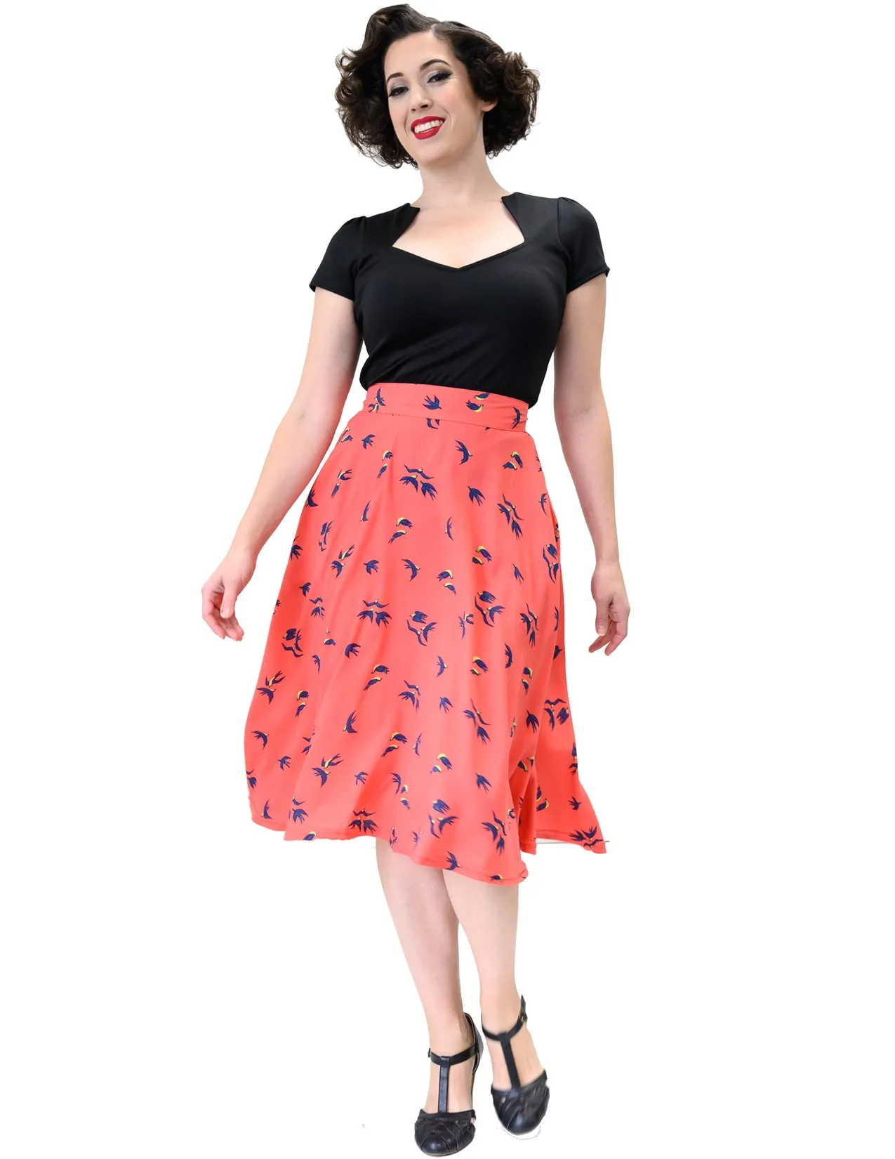 Birdie Thrills Skirt in Coral