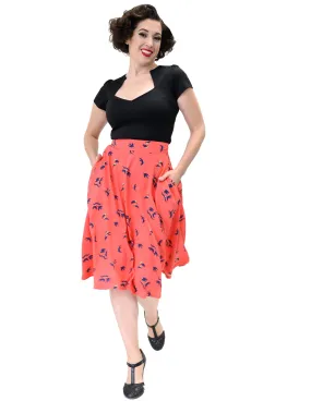 Birdie Thrills Skirt in Coral