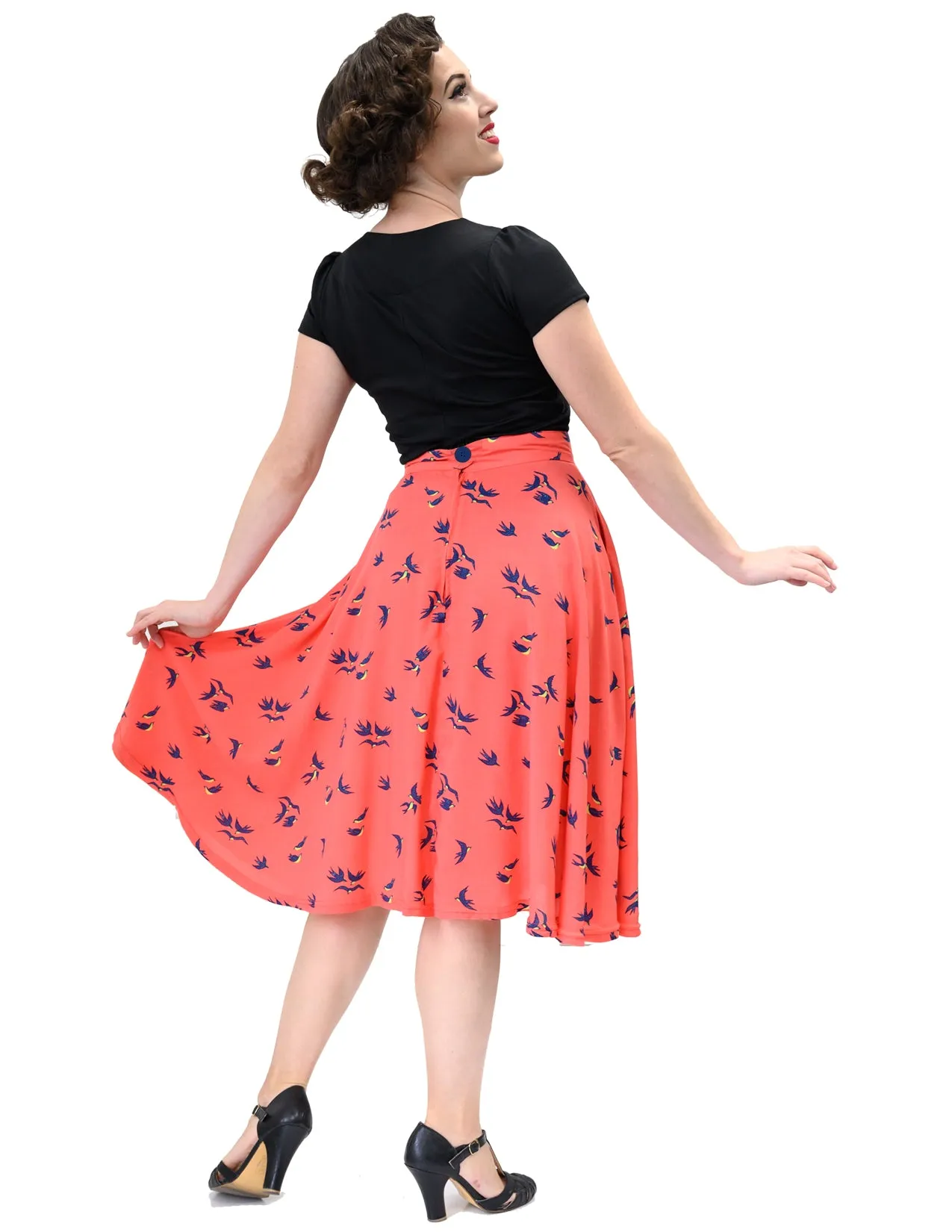 Birdie Thrills Skirt in Coral