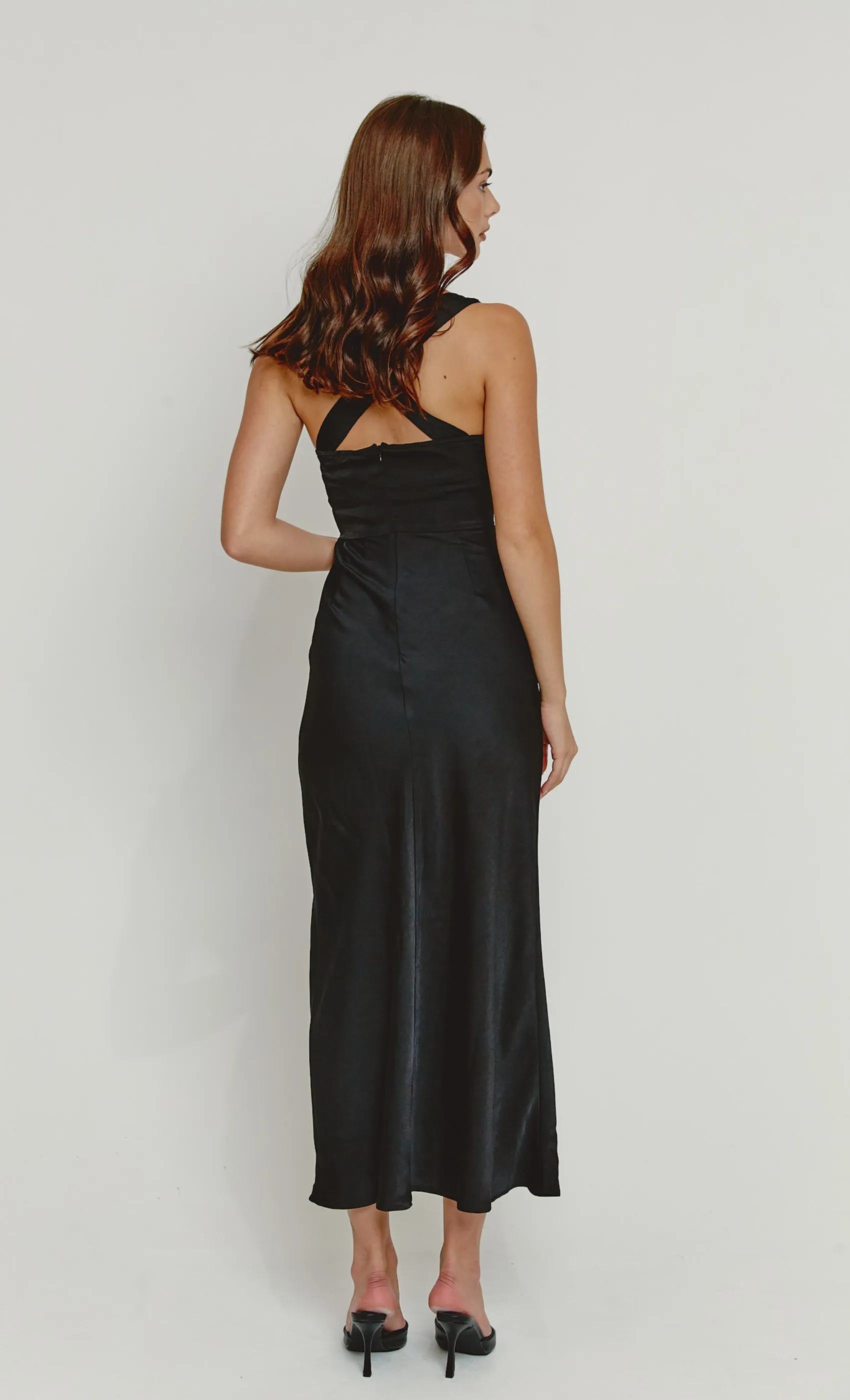 Black Lace Slip Maxi Dress