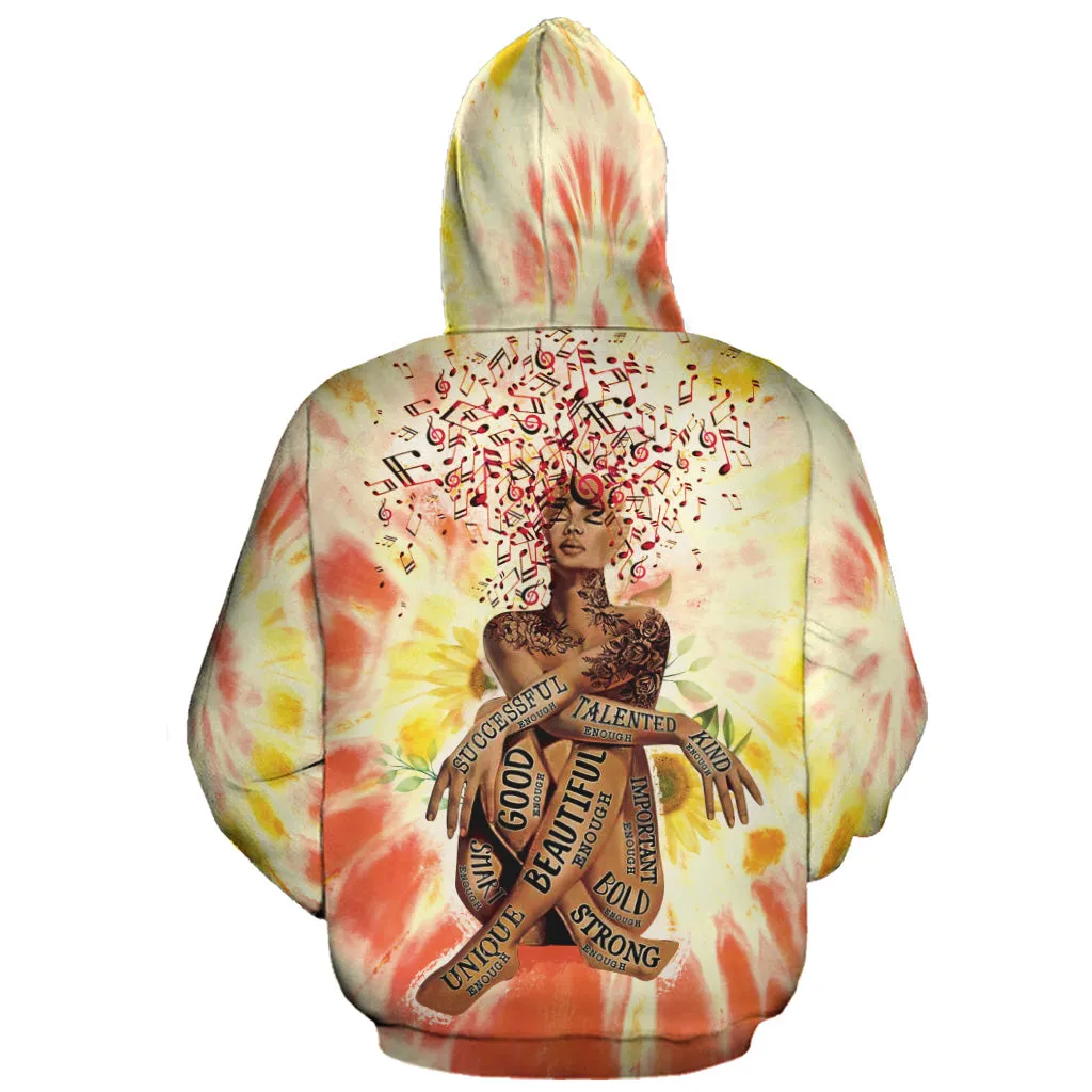 Black Queen Tie Dye All-over Hoodie