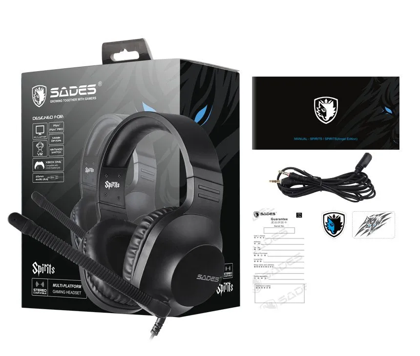 Black spirits Gaming Headset From SADES (open box)