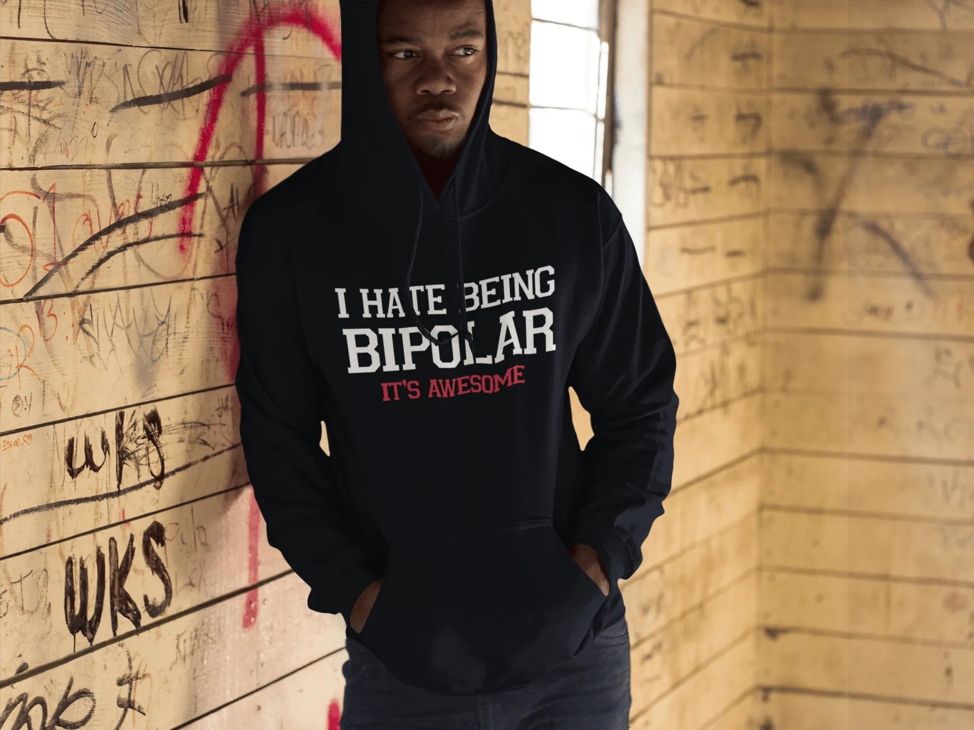 Blended Hoodie I Hate Being Bipolar It's Awesome Ultra Soft Midweight Unisex Pullover