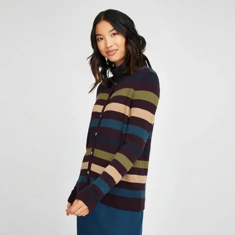 Bordeaux Multi Stripe Cardigan